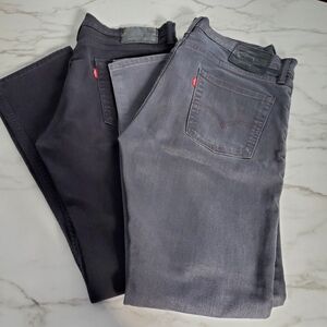 Levi's - LOT OF 2 - Men's 513 Jeans Slim Straight Leg - Black and Gray